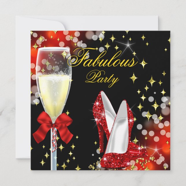 Invitation Parties scintillant rouge fabuleux talons hauts An (Devant)