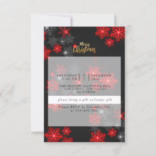 Invitation Parties scintillant rouge gris personnalisé Éclats