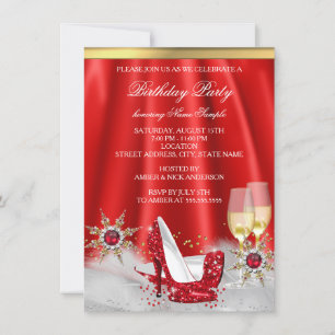 Invitation Parties scintillant Rouge talon haute chaussures G