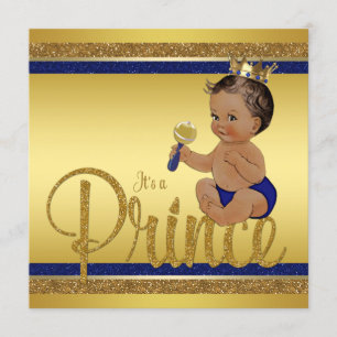 Invitation Parties scintillant Royal Blue Gold Ethnic Prince 