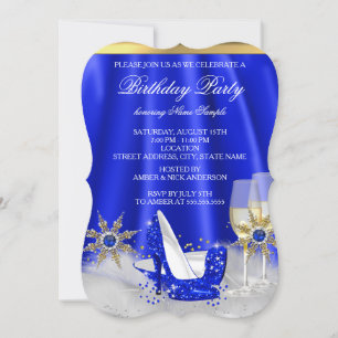 Invitation Parties scintillant Royal Blue High Heels Gold Cha