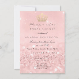 Invitation Parties scintillant royale de la Couronne rose Ros