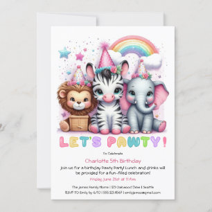Invitation Parties scintillant Safari fête d'anniversaire Cut
