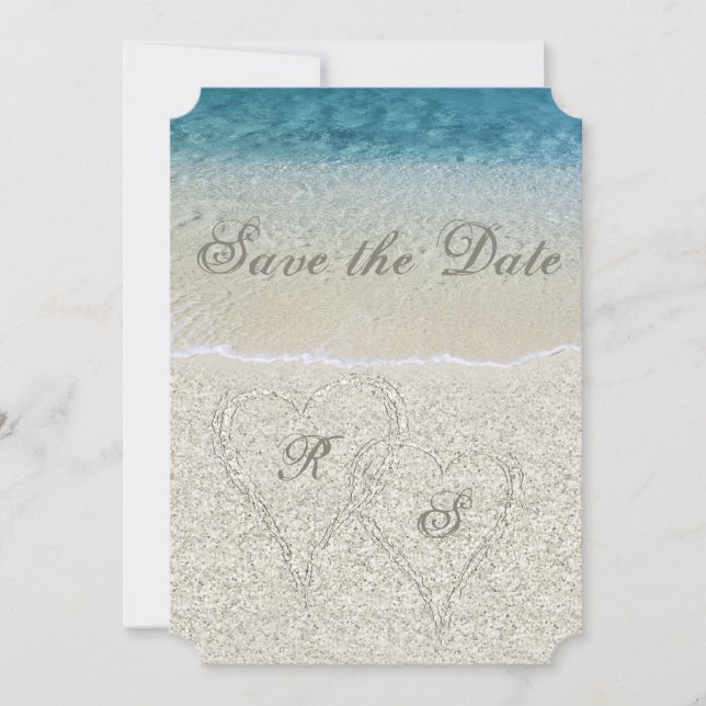 Invitation Parties scintillant Sandy Beach Mariage Enregistre (Devant)