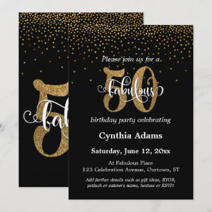 Invitation Parties scintillant & Script 50 & Fabulous sur Bla
