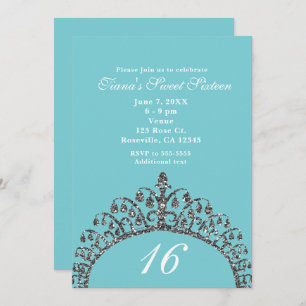 Invitation Parties scintillant Silver Faux Tiara Crown Sweet 