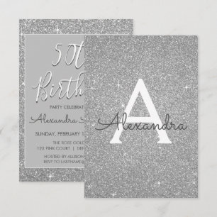Invitation Parties scintillant Silver Sparkle 50e anniversair