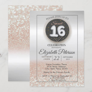 Invitation Parties scintillant Silver tendance Bokeh Ombre, S