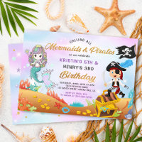Parties scintillant Sirène Et Pirate Sous La Mer A