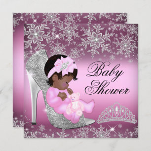 Invitation Parties scintillant Snowflake Chaussure Baby showe