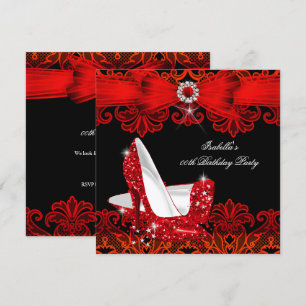 Invitation Parties scintillant talons hauts Rouge dentelle di