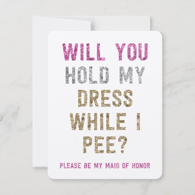 Invitation Parties scintillant Tenir Ma Robe Pendant Que Je P (Devant)