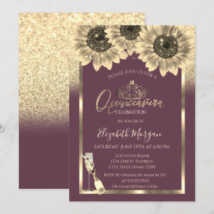 Invitation Parties scintillant, Tournesols, Tiara Bourgogne Q