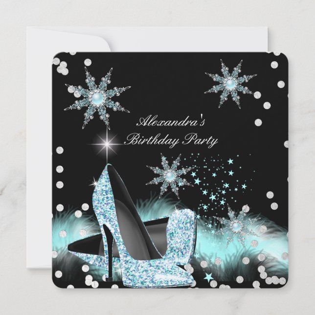 Invitation Parties scintillant Turquoise Bleu Haut talons Ann (Devant)