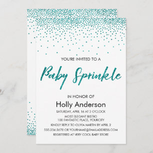 Invitation Parties scintillant Turquoise Confetti & Typograph