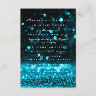 Invitation Parties scintillant  Turquoise Océan Mariage Brida