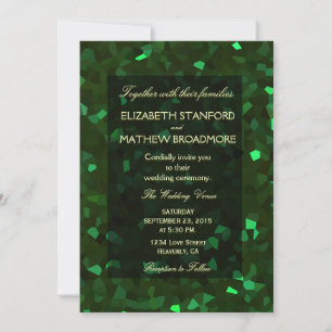 Invitation Parties scintillant verte en cristal