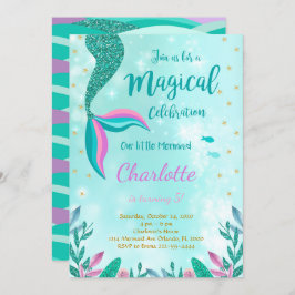 Invitation Parties scintillant verte Mermaid Queue Anniversai