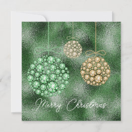 Invitation Parties scintillant verte Soirée de Noël élégante