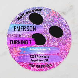 Invitation Parties scintillant violet BOWLING BALL bowling, f