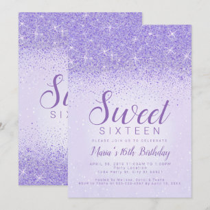 Invitation Parties scintillant violet clair, Sweet 16 Invitat
