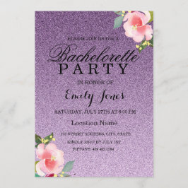 Invitation Parties scintillant violet Floral Bachelorette Inv