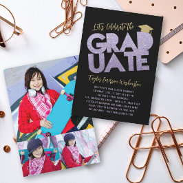 Invitation Parties scintillant violet Graduate Couduate Gradu