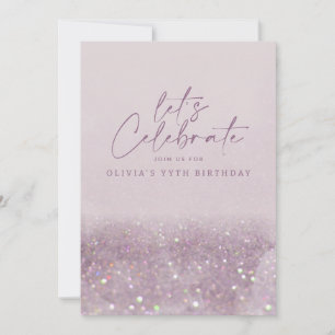 Invitation Parties scintillant violet Lilac élégant anniversa