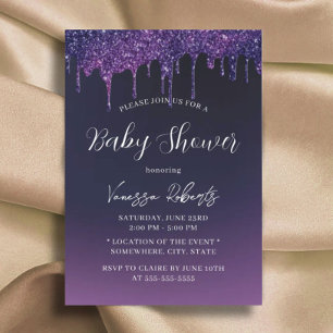 Invitation Parties scintillant violet magique Lecteurs Baby s