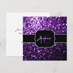 Invitation Parties scintillant violette étincelles Douce 16 C