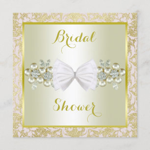 Invitation Parties scintillantes d'or, gemmes de diamant et