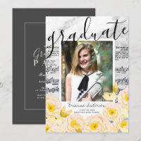 Partition Musique Marbre Floral Photo Graduation