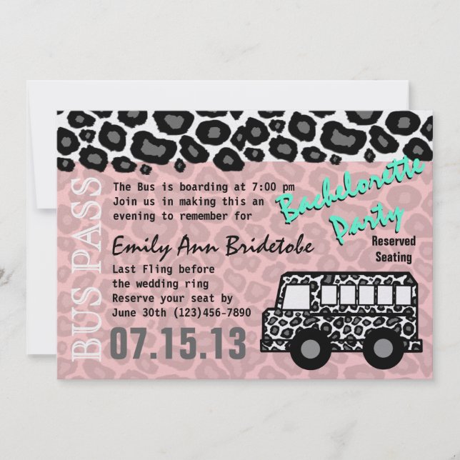 Invitation Party Bus Bachelorette Party Bash (Devant)