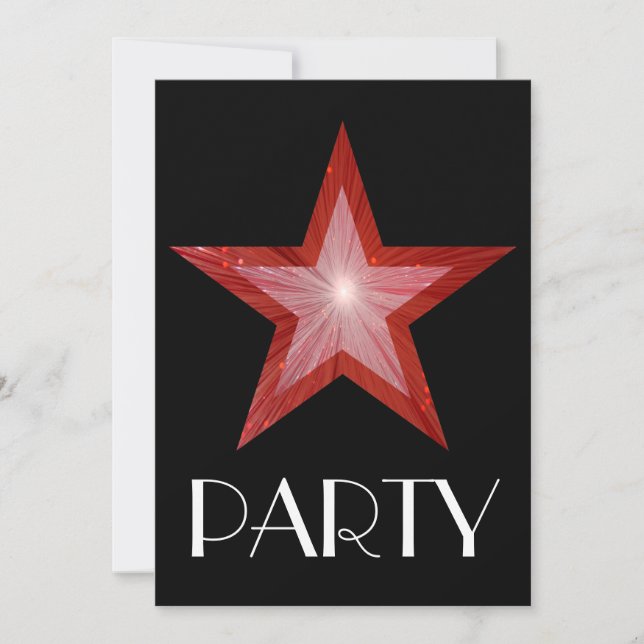 Invitation "Party" Red Star noir (Devant)