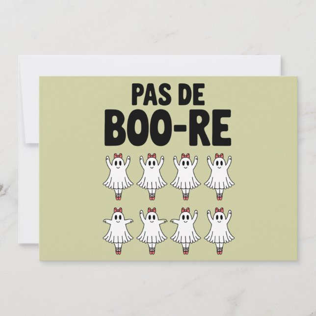 Invitation Pas de Boo-re Ballerina Ghost Halloween Éffrayant (Devant)