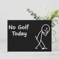 Pas de golf aujourd'hui Figure de golfeur triste d