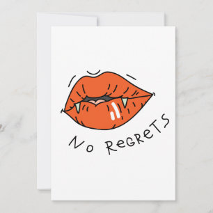 Invitation Pas de Regrets Red Lips Valentine