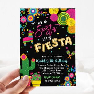 Invitation Pas le temps de Siesta Fêtons l'anniversaire