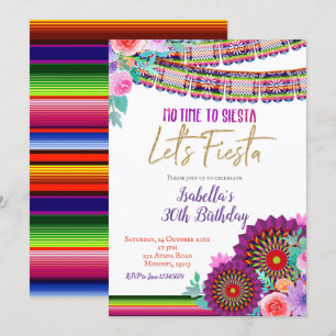 Invitation Pas le temps de siesta Fêtons l'invitation à l'ann