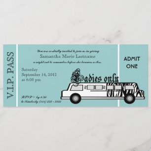Invitation Pass de la Bachelorette Limousine