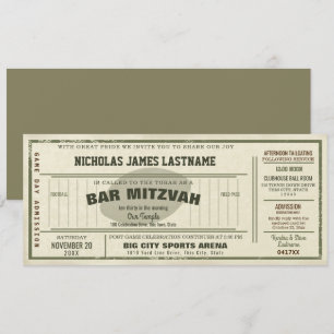 Invitation Pass Football vintage Bar Mitzvah