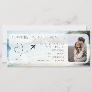 Invitation Passe à l'embarquement vers Paradise QR Code Maria