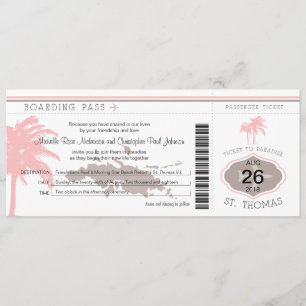 Invitation Passe d'embarquement à St Thomas Brown & Rose