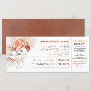 Invitation Passe d'embarquement Billet d'anniversaire tropica