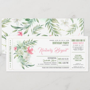 Invitation Passe d'embarquement   Billets d'anniversaire de p