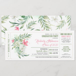 Invitation Passe d'embarquement   Billets de la fête de gradu