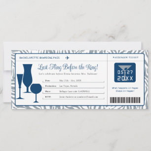 Invitation Passe d'embarquement de la fête de la Bachelorette