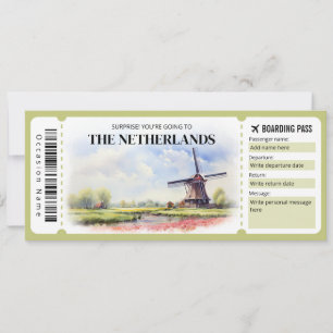 Invitation Passe d'embarquement Pays-Bas modifiable