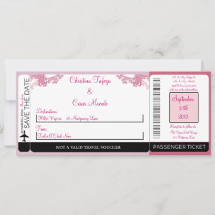 Invitation Passe Pink/Purple Chine Boarding Pass