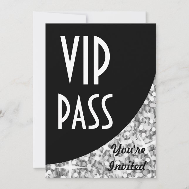 Invitation "Passe VIP" courbe noire "Silver" de Gl (Devant)